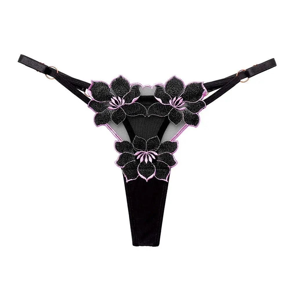 Sexy Sheer Flower Embroidered Panties – T-Back Style - Image 10