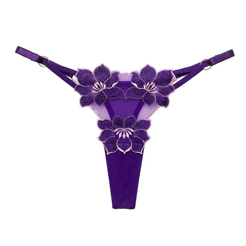 Sexy Sheer Flower Embroidered Panties – T-Back Style - Image 6