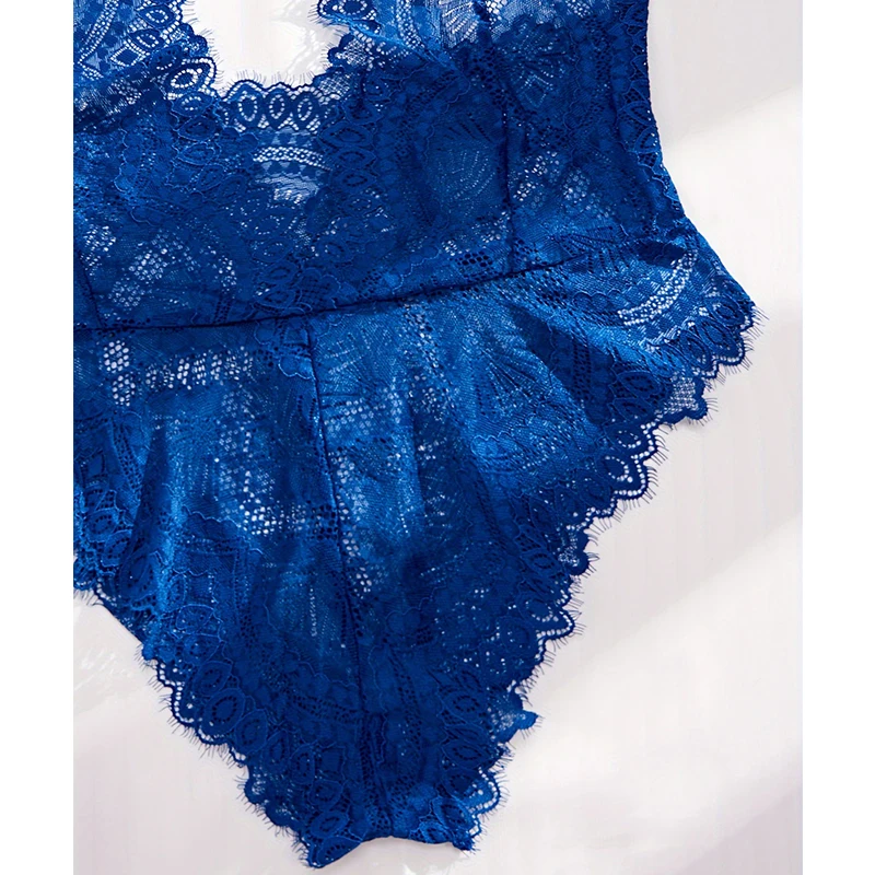 Sexy Lace Deep V Backless Bodysuit for Women - Image 4