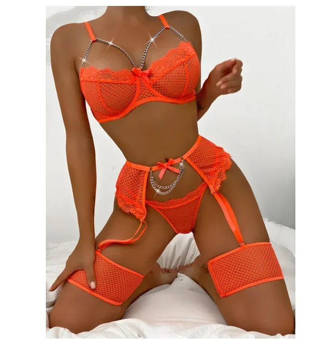 Lace Garter Bra & Panty Setngs Ladies Underwear Set - Image 11