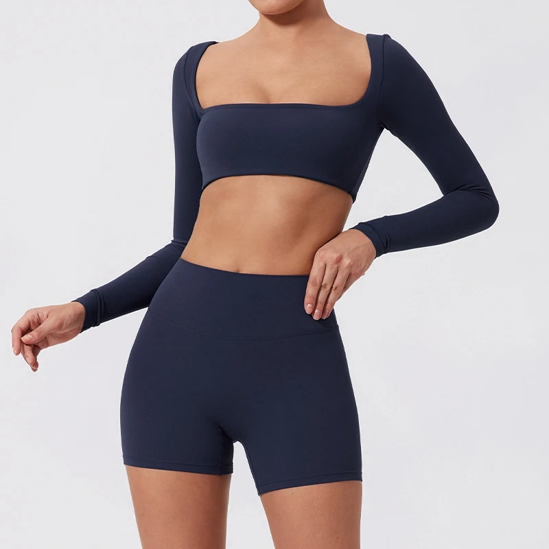 Long Sleeve Crop Top for Women – Sporty Yoga & Workout Activewear - Image 17