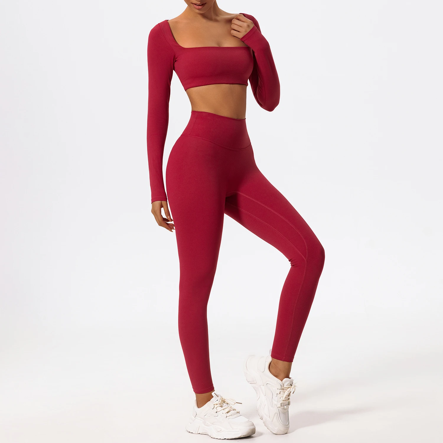 Long Sleeve Crop Top for Women – Sporty Yoga & Workout Activewear - Image 19