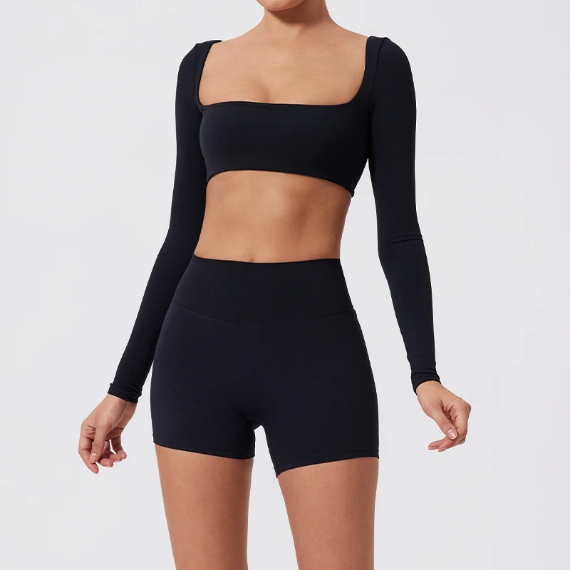 Long Sleeve Crop Top for Women – Sporty Yoga & Workout Activewear - Image 13