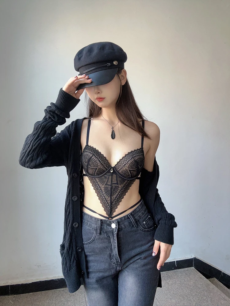 Lace Bodysuit – Deep V Shaping One-Piece Lingerie - Image 2