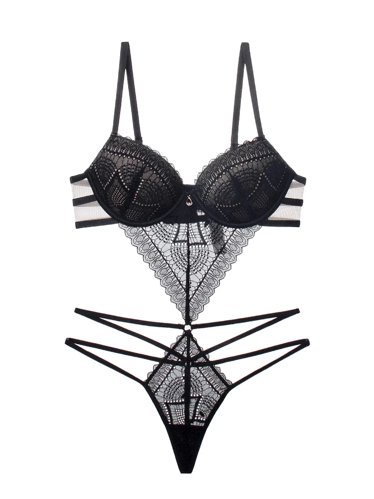 Lace Bodysuit – Deep V Shaping One-Piece Lingerie - Image 6